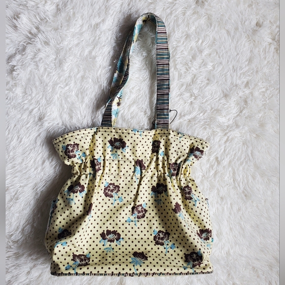 Vintage Y2k Quilted Floral Blue & Yellow Diaper Bag 2 Front Pockets NWOT NOS NDS - Picture 3 of 8